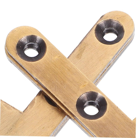 Close-up of Hidden Brass Door Hinge 2 Pack For Secret Doors And Bookcases, Heavy Duty Concealed Pivot Hinge, Bronze Finish, Durable Brass