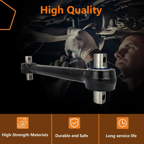 Kenworth Torque Arm Rod With Bushing Replacement For Rear AirGlide Series Suspensions K195-474 F327339 TMR65B 345-919 E-4644 GAFF11773 Beefed Up Heavy Duty Truck Upgrade, black steel rod with bushings