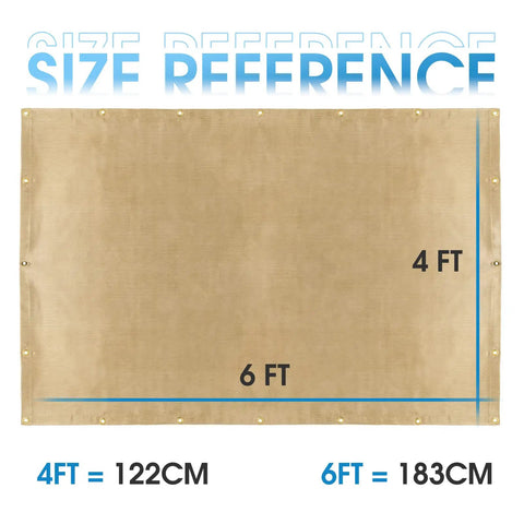 Heavy Duty Fiberglass Welding Blanket 2 Pack 4x6Ft Fireproof Insulation Mat One Third Inch Thick With Grommets size reference