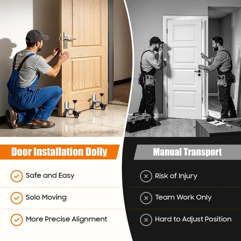 Pro Grade Door Installation Tool Kit For DIYers And Pros 2 Piece Framing And Lifter Set Handles Up To 300 Lbs Adjustable Door Thickness
