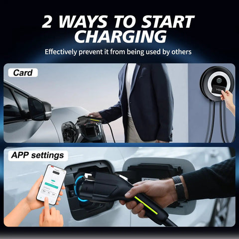 Level 2 EV Charger For Home Use, 11.5kW Fast 50A Charging Station With 27.3ft Cable, J1772 Wall Charger With Smart WiFi App in use