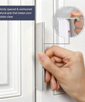 Brushed Nickel 10 Pack 5 Inch Edge Finger Cabinet Pulls Aluminum Alloy Hardware installed on a white cabinet door