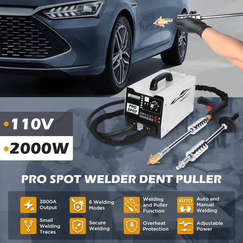 Pro Grade Stud Welder Dent Repair Kit 110V Spot Welder With 2000W 3800A Dent Puller for car body repair