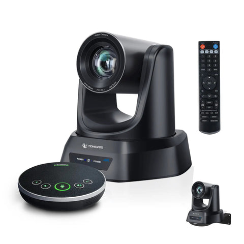 4K AI Auto Tracking PTZ Conference Camera System with Bluetooth Speakerphone, Microphone, 20X Zoom, Remote Control