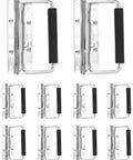 Heavy Duty Spring Loaded Pull Handles With PVC Grip For Tool Boxes And Cases 10 Pack Surface Mounted 110 Lb Load Per Unit