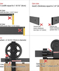 Diagram showing Two Pack Adjustable Barn Door Stopper For 40mm Flat Track Sliding Barn Door Hardware Replacement Heavy Duty Durable Rail Stopper That Grips The Track And Prevents Overtravel Compatible With Roller Wheels Under 10cm Diameter usage specifications.