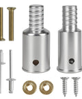 Aluminum Threaded Mop Handle End Repair Kit And Extension Pole Adapter Set Dual Pack For Broom Sticks Easy Screw On Connection Durable Silver Pole Upgrade