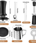All-In-One 58mm Espresso Accessories Kit With Spring-Loaded Calibrated Tamper, WDT Tool, Milk Pitcher, Latte Art Pen, Spoon, Mat