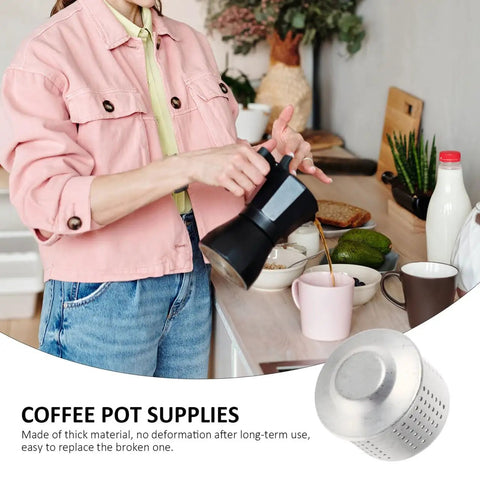 Two Pack Aluminum Coffee Pot Spout Cover Splash Guard For Espresso And Mocha Pots No Mess Spills Easy Fit For Various Pot Sizes