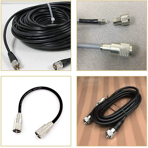 10 Pack UHF PL259 Solder Connectors With Reducer For RG8X RG8 RG59 LMR400 And RG213 Coaxial Cables Teflon 50 Ohm Low Loss RF Adapter
