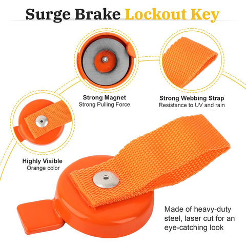 Orange surge brake lockout key with magnetic head and release strap; set of 2 for UFP-type brakes.