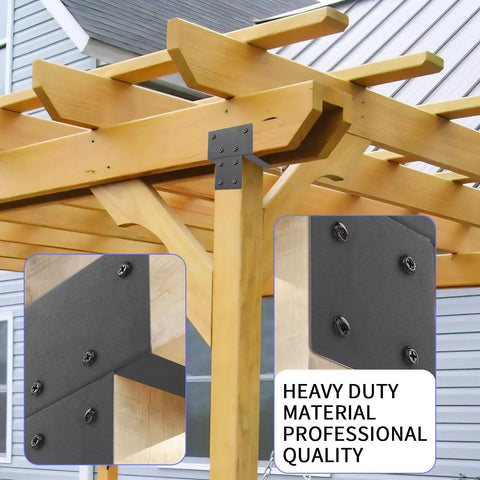 Beefy 6x6 Post Brackets For Pergola And Deck Beams, Galvanized Steel Hardware Anchor Connector, Weatherproof Post Support, Wood Beam Holder For Outdoor Structures