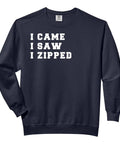 Sports Meme Zip Lining Enthusiasts Quote Sweatshirt For Adults Black Soft Washed US Cotton Relaxed Fit garment