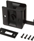 Solid Brass Pocket Privacy Door Pull In Matte Black, Built Tough Interior Door Handle For 1 3/8 To 1 3/4 Inch Doors, hardware view
