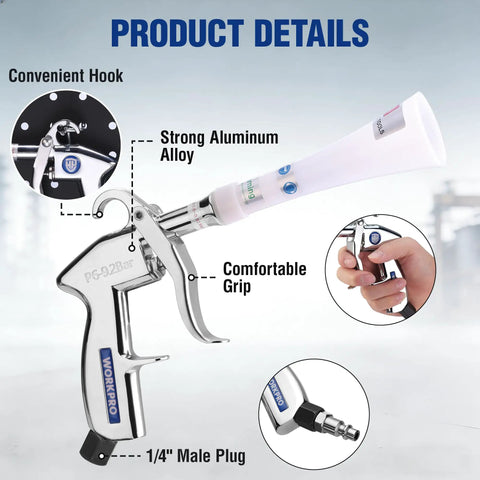 Tornado Nozzle Air Blow Gun For Car Detailing And Home Cleaning Power Packed All Purpose Air Blaster with aluminum alloy and 1/4" male plug