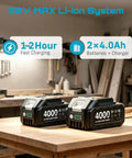 Cordless Drill And Impact Driver Combo Kit For DIY Home Projects With Brushless Motors, 0 To 3250 RPM, 0 To 3450 IPM, 1950 In Lbs Torque, Four Speed Settings, Three Scene Modes, And A Three Eighths Inch Driver Drill. 2x4.0Ah batteries