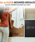 Large 3.4 Cu Ft Home Safe With Fire And Water Proof, Electronic Keypad, Spare Key, Floor Safe With Removable Shelf in closet