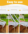 Heavy Duty Standing Seam Lock Tool For Metal Roofs And Drip Edges in action, showing step-by-step hemming on a roof edge.