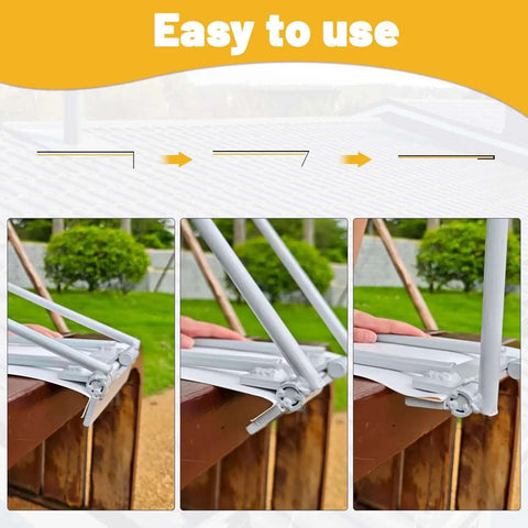 Heavy Duty Standing Seam Lock Tool For Metal Roofs And Drip Edges in action, showing step-by-step hemming on a roof edge.