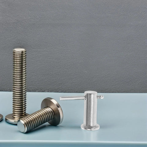 Beefy 304 Stainless Steel B Type Locating Pin With Hole, Cylindrical Flat Head 6x20mm Set Of 5, shown on a blue surface
