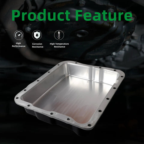 Beefed Up Transmission Oil Pan With Drain Plug For GM 700R4 4L60 4L60E Deep Pan Depth Two And Five Eighths Inches With Gasket And Bolts OE SP8594BK