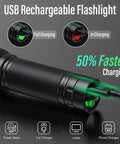 Rechargeable High Lumens Tactical Flashlight Two Pack G1000 USB charging with indicator lights and faster charging claim