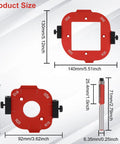 Heavy Duty Aluminum Router Corner Radius Template Kit Including Eight Radius Measurement Options For Butter Smooth Woodworking Edge Profiling And Router Table Jig Setup That Guarantees Zero Headaches, size dimensions displayed.