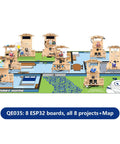 ESP32 STEM Smart Home Education Kit For Curious Kids 12 Plus Arduino Compatible Robotics Projects Eight Piece Set STEAM Coding and engineering kit with 8 boards and smart home map