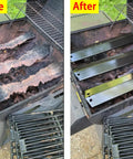 Boss Level DG234 Heat Plates And Cast Iron Cooking Grids Replacement Kit For Chargriller King Griller Gas Grill Models 3001 3008 4000 5050 5072 5252 5650 comparison of old and new heat plates.