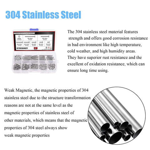 310 Piece Stainless Steel 304 Phillips Pan Head Bolts Screws Nuts Kit With M2x4mm M2x6mm M2x8mm M2x10mm M2x12mm M2x16mm M2x20mm For DIY Projects Cars Motorcycles Machinery Home Improvements with storage box displayed