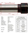 Heavy Duty 2200W Water Cooled CNC Spindle Motor Cruises At 24000 RPM With No Sweat Cooling, 80mm shaft, specification diagram.