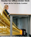 Dope Portable 1500W Desk Space Heater With PTC Ceramic Heating under desk in office for quick warmth and quiet use