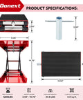 Beefy Heavy Duty Motorcycle Lift Scissor Jack 1200 Lb Capacity With Wide 9.06 By 14.57 Inch Deck Built To Last Red Specifications