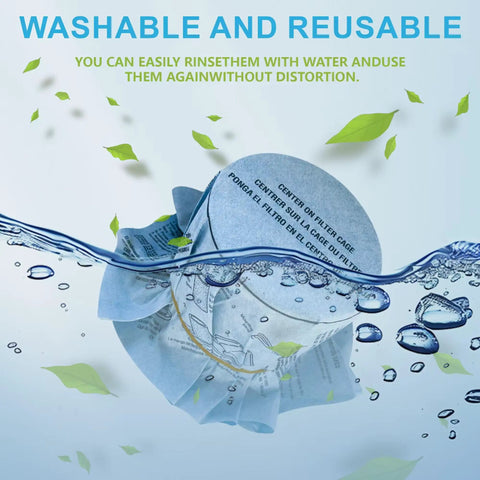 8 Pack Reusable Wet Dry Vac Disc Filters With Retaining Bands submerged in water showing washable and reusable feature