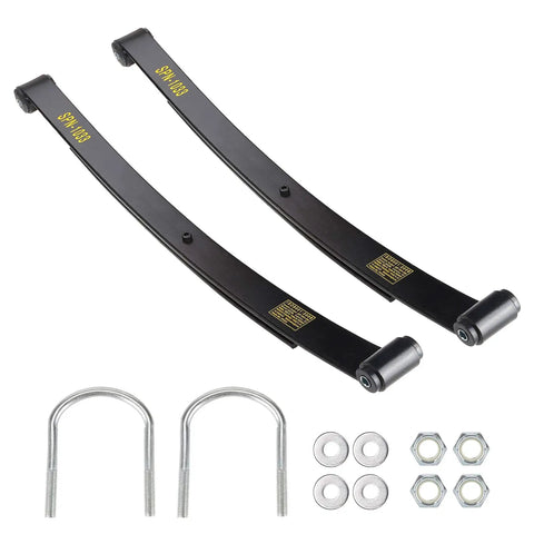 Heavy Duty Tapered Rear Leaf Springs Kit 2 Leaf for EZGO RXV 2008 2013 with bushings, U bolts, nuts, sleeves OEM 603498 604494
