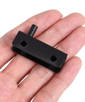 Person holding Black Finish Glass Shower Door Hinges Set With Metal Clamps Cold Rolled Steel Construction 4-Pair Shower Door Hardware Repair Kit.