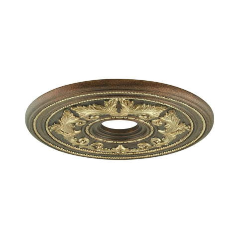 Traditional Ceiling Medallion Hand Applied Palatial Bronze With Gilded Accents 22.5 Inch Diameter 1.5 Inch Thick Classic Ornate Decor