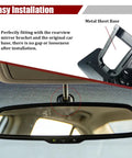 Three Piece Car Rear View Mirror Mount Set installed in vehicle interior, showing aluminum bracket securing rearview mirror