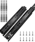 22 Inch Ball Bearing Drawer Slides Set 6 Pairs 12 Pieces With Screws 100 Lb Capacity Full Extension Beefy Side Mount For Kitchen Cabinets Wardrobes And Office Furniture Black