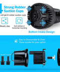 Submersible Fountain Pump 550 GPH, Quiet Outdoor Water Pump with rubber suction cups and nozzles for aquarium, pond, fish tank.