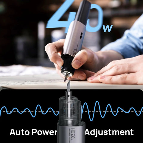 Person using Feather-Light Wireless On The Go Ultrasonic Cutter With 40kHz Vibration And 40W Auto Power for precise cutting