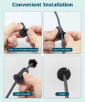 4-step installation of 6 Pack 3/4 Inch Rubber Wall Grommets for Cable Routing and Protection with 19mm hole