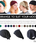 No Slip Sweat Wicking Headband For Men Japanese Style Bandana Black Size M Elastic Fit display with various models