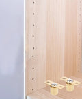 Pure Copper Door Ball Catch 16.5mm Pack Of 10 For Cabinets And Closets, shown against a wooden cabinet background