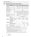 Front view of a technical spec page showing ratings table for Sigma-7 SGM7J servomotors without gears.