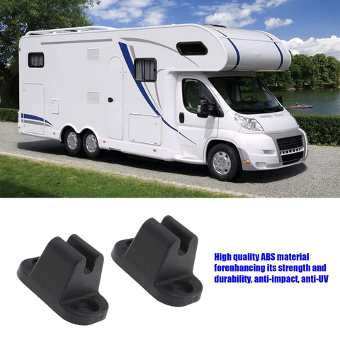 2X T Shape Door Retainer Kit Black Plastic Door Stop Catch Holder Set For Camper RV Motorhome Caravan Campervans Easy Install Durable Exterior Door And Locker Support
