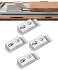 Ultra Compact Side Clamp Vise Set With 4 Pieces For Heavy Duty Machining And Low Profile Lateral Clamping On Small To Medium Work Pieces In Tight Spaces, showing four precision aluminum clamps.