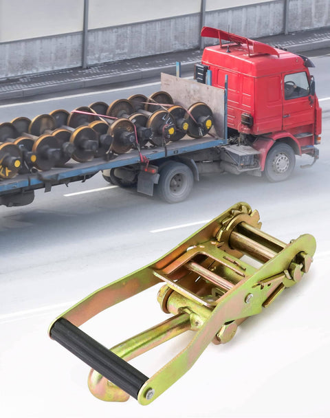 Ratchet Tie Down Straps With Long J Hooks 2 Inch Heavy Duty 4 Pack For Cargo Truck Security And Secure Hauling 10,000 Lb Break Strength