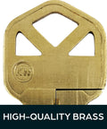 Lockout Key For Kwikset Door Locks Lifesaver For Pros And Landlords , Quick Outside Locking Solution For Evictions, Emergencies, brass