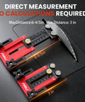 Boss Level Narrow Rip Table Saw Jig With Dual Pulleys For Precise Repetitive Narrow Strip Cuts Fits 3/8x3/4 U Slot And 1/4x3/8 T Slot Tables Front Of Blade Positioning Durable Woodworking Cutting Guide in close-up view with measurement scales showing 6-4/5in and 3in distances.